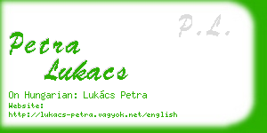 petra lukacs business card