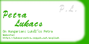 petra lukacs business card